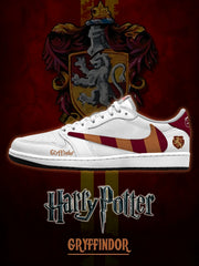 Hogwarts Gryffindor House White V.1 Custom TS Low Sneakers