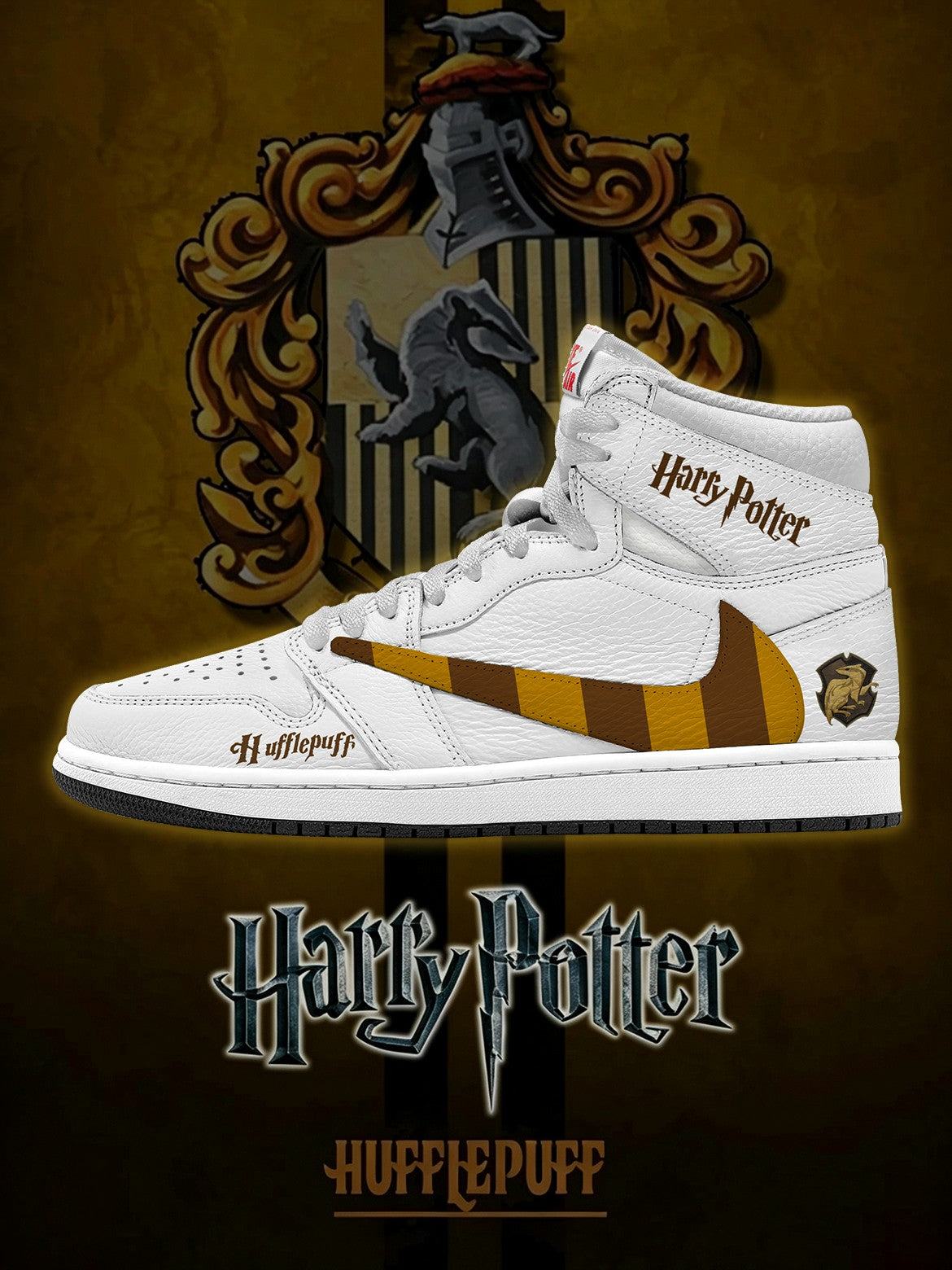 Hogwarts Hufflepuff House V.1 Custom TS High Sneakers