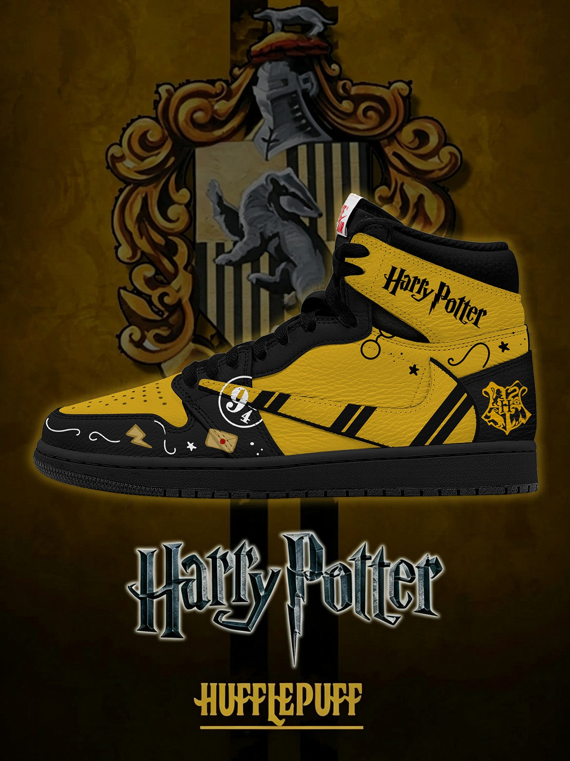 Hogwarts Hufflepuff House V.2 Custom TS High Sneakers