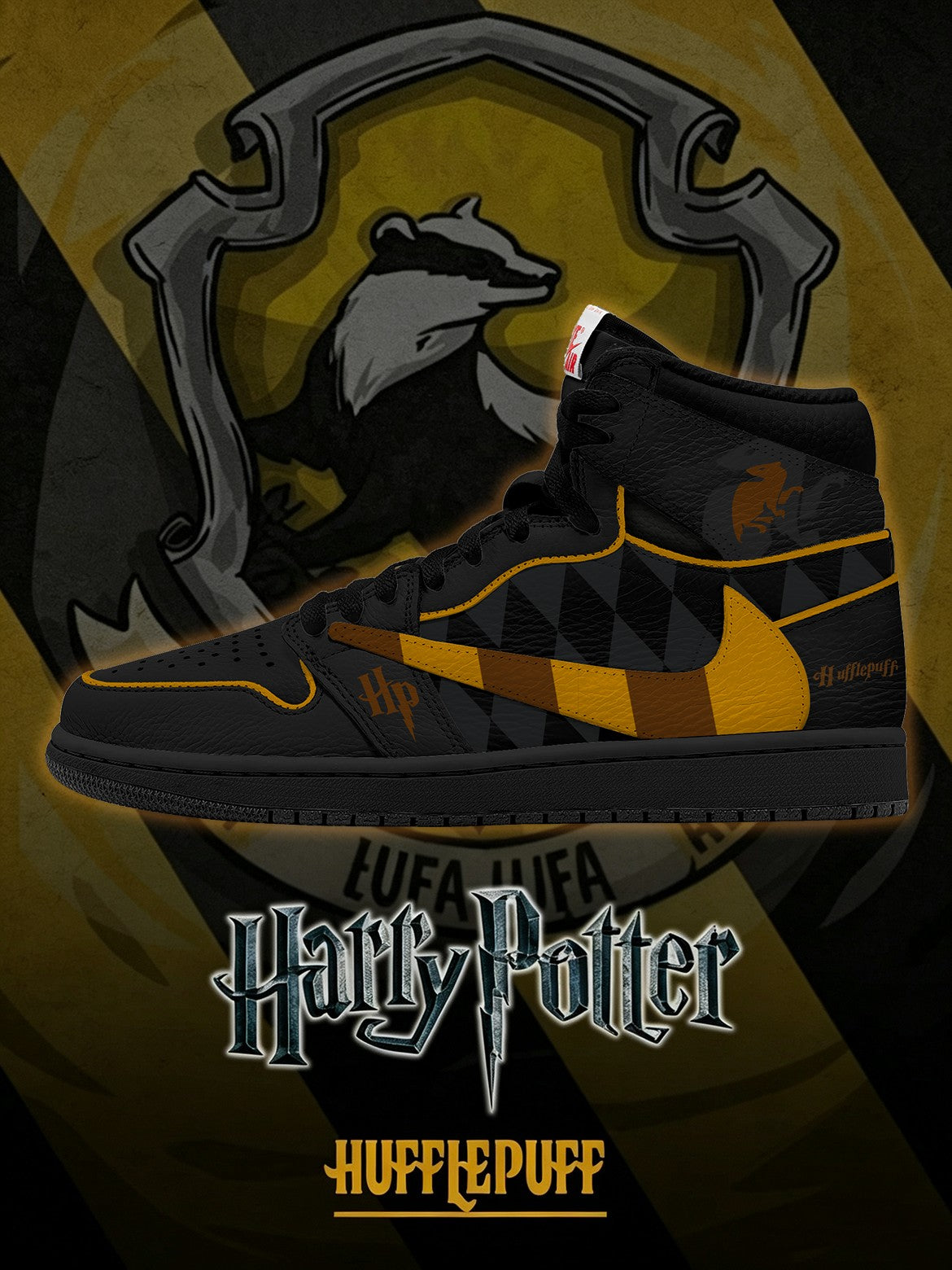 Hogwarts Hufflepuff House V.3 Custom TS High Sneakers