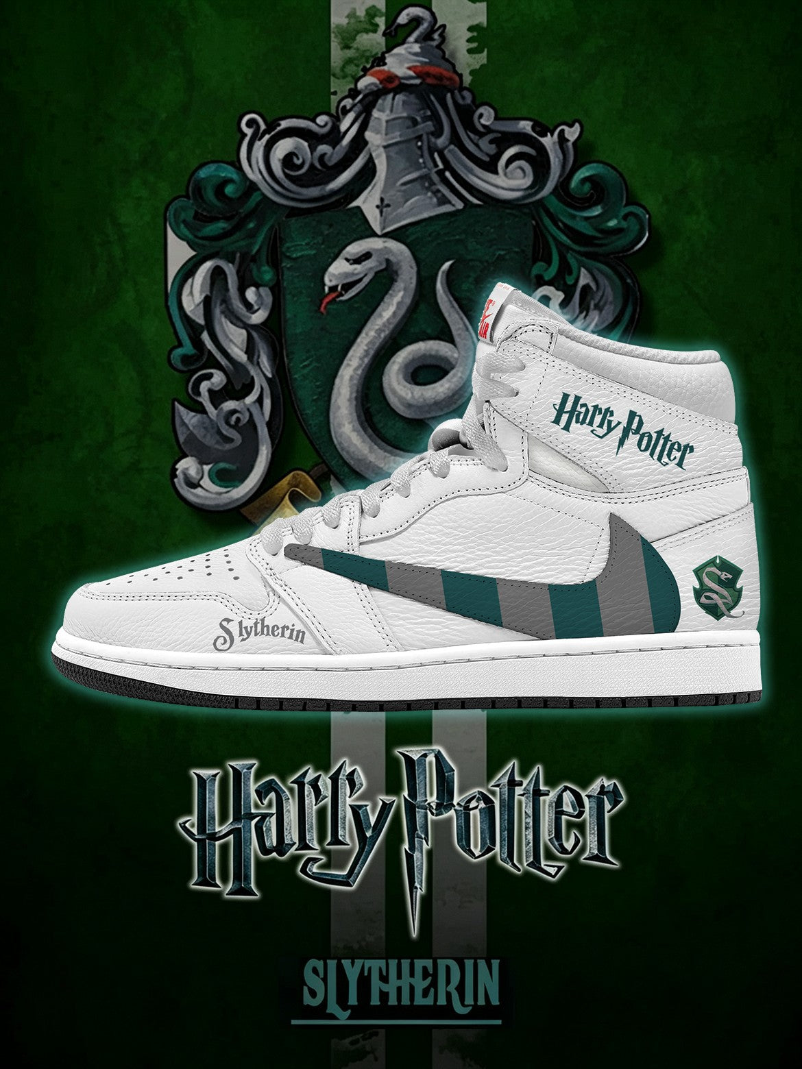 Hogwarts Slytherin House V.1 Custom TS High Sneakers