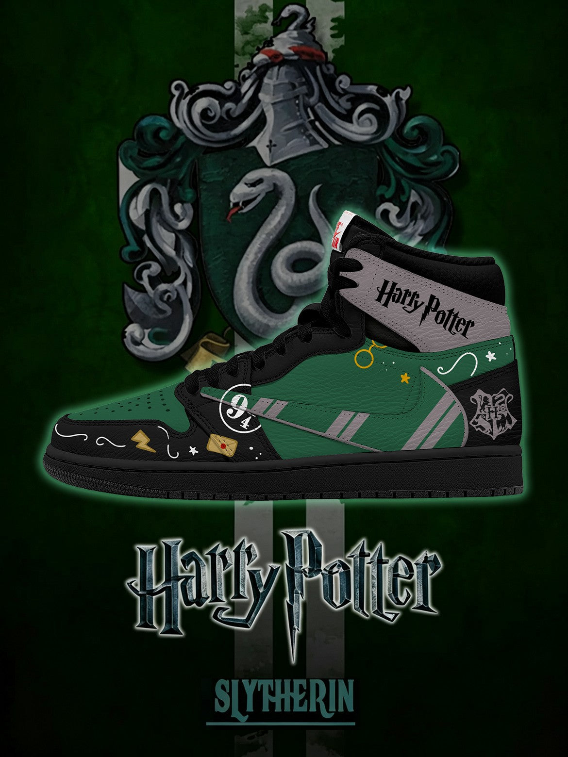 Hogwarts Slytherin House V.2 Custom TS High Sneakers