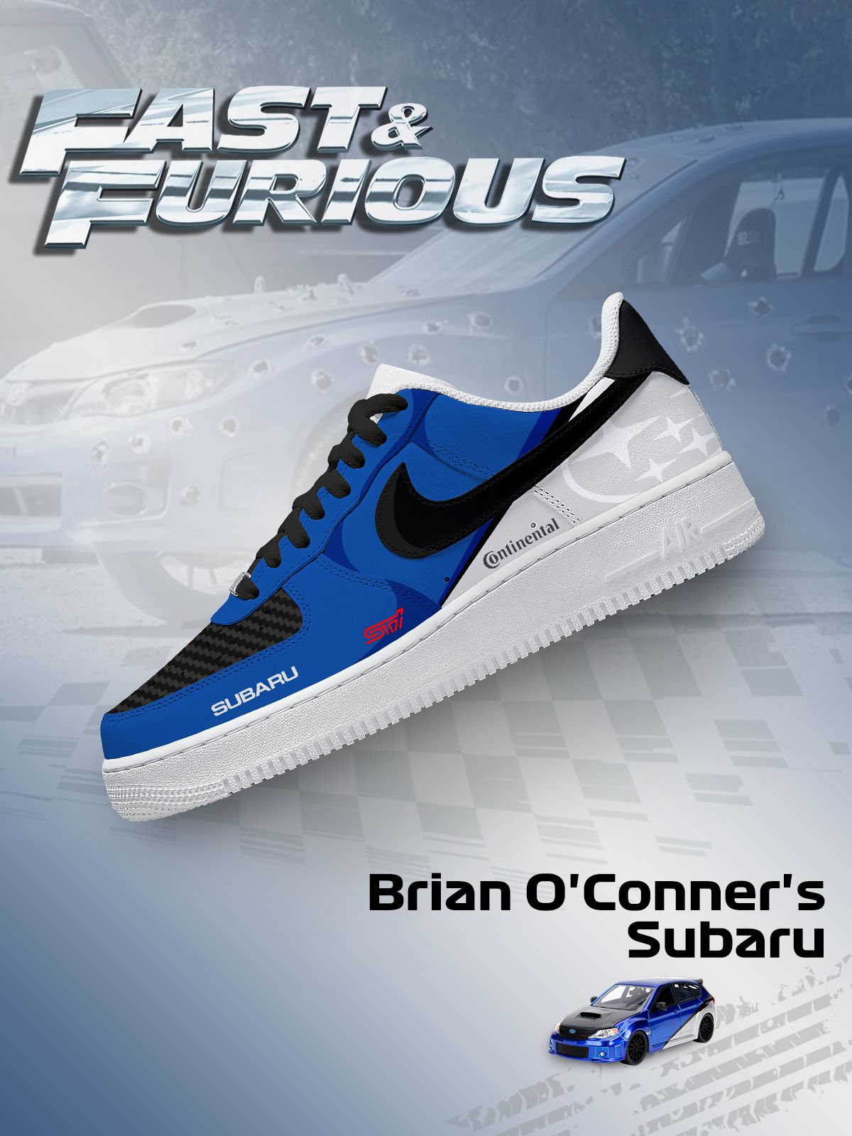 Baskets personnalisées Impreza WRX STI de Brian O'Conner