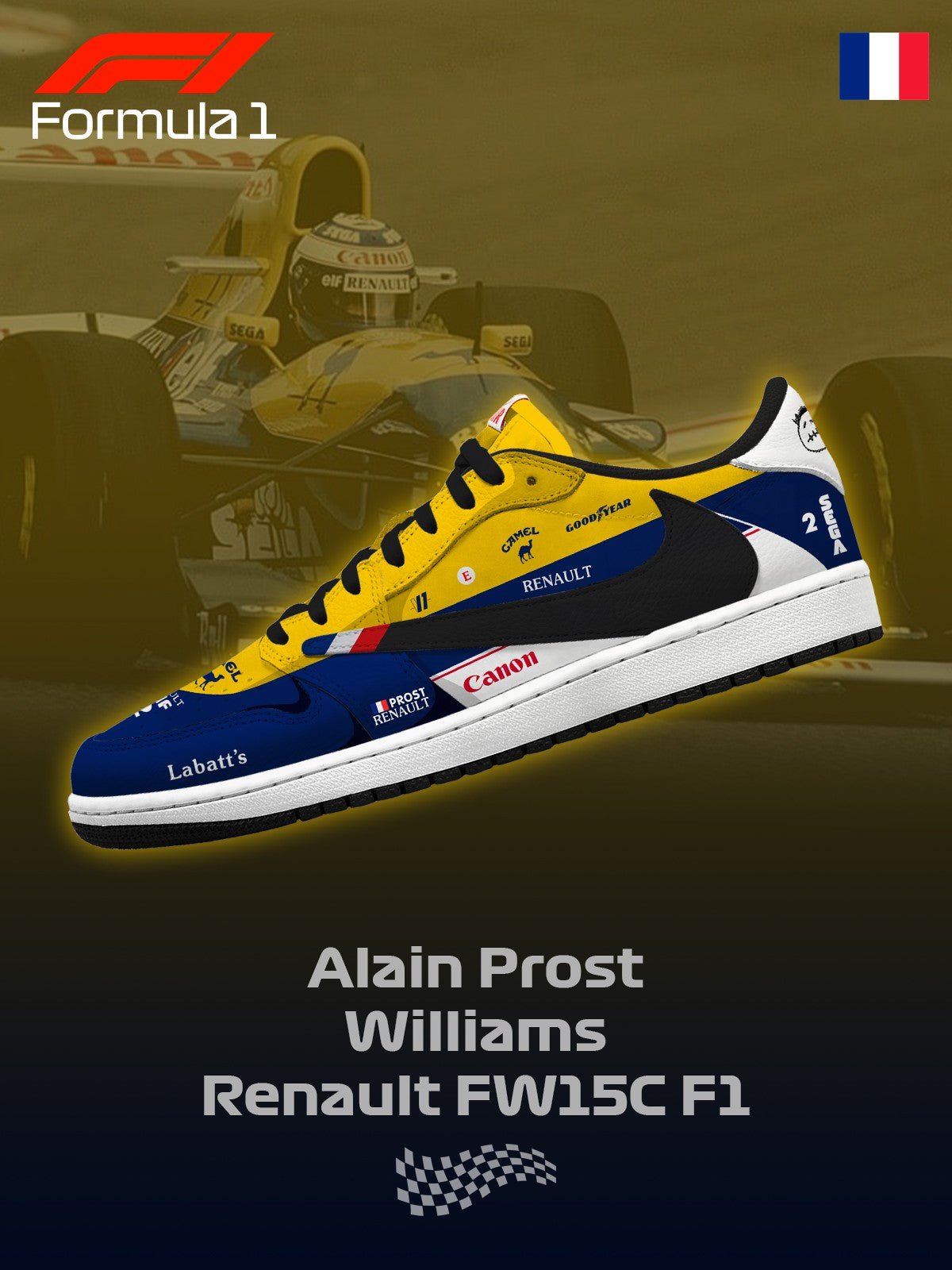 Baskets basses personnalisées W Renault FW15C F.1 V.1 TS