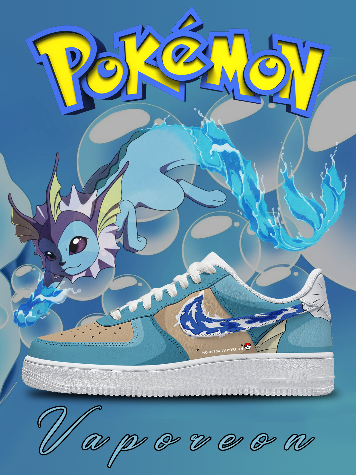 Baskets personnalisées Vaporeon n° 0134