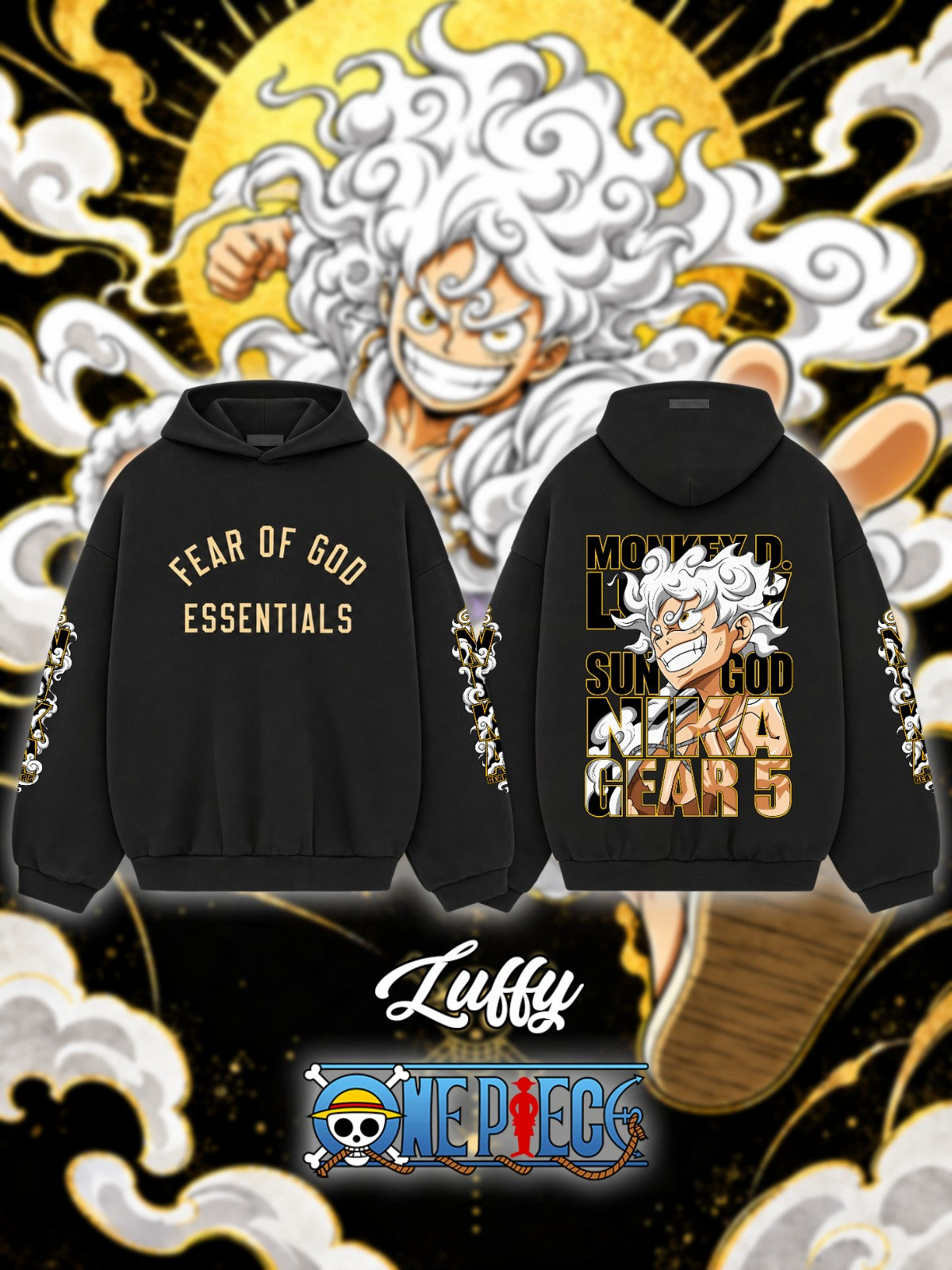 Luffy Gear 5 V.5 Custom Ess. Hoodie