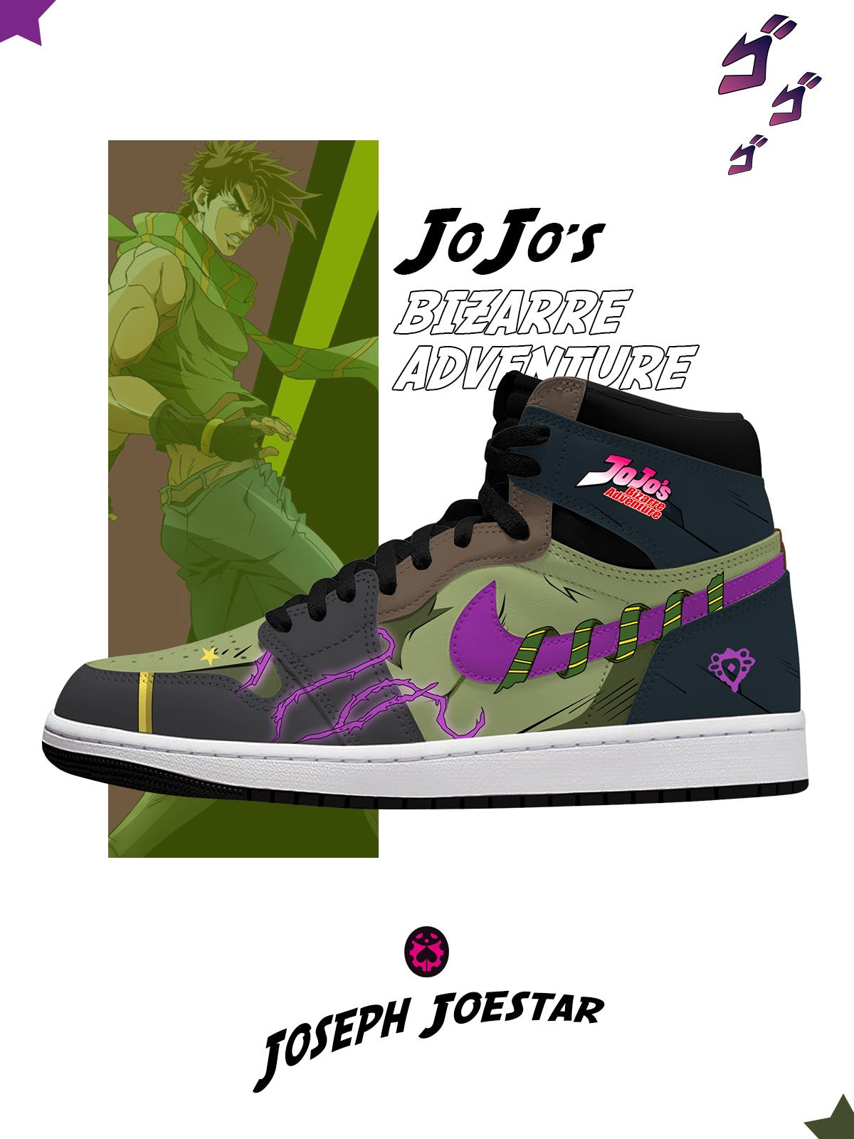 Joseph Joestar V.1 Custom High-Top-Sneaker