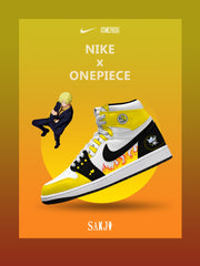 Schwarzes Bein Sanji V.3 Custom High-Top Sneakers