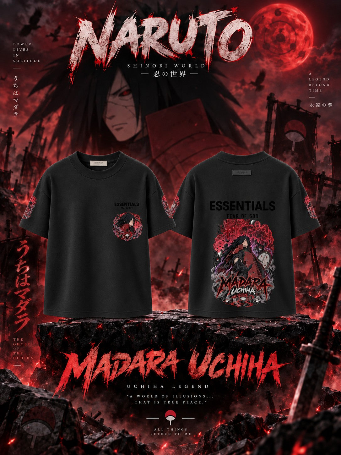 Madara Uchiha V.1 Custom Ess. T-Shirt