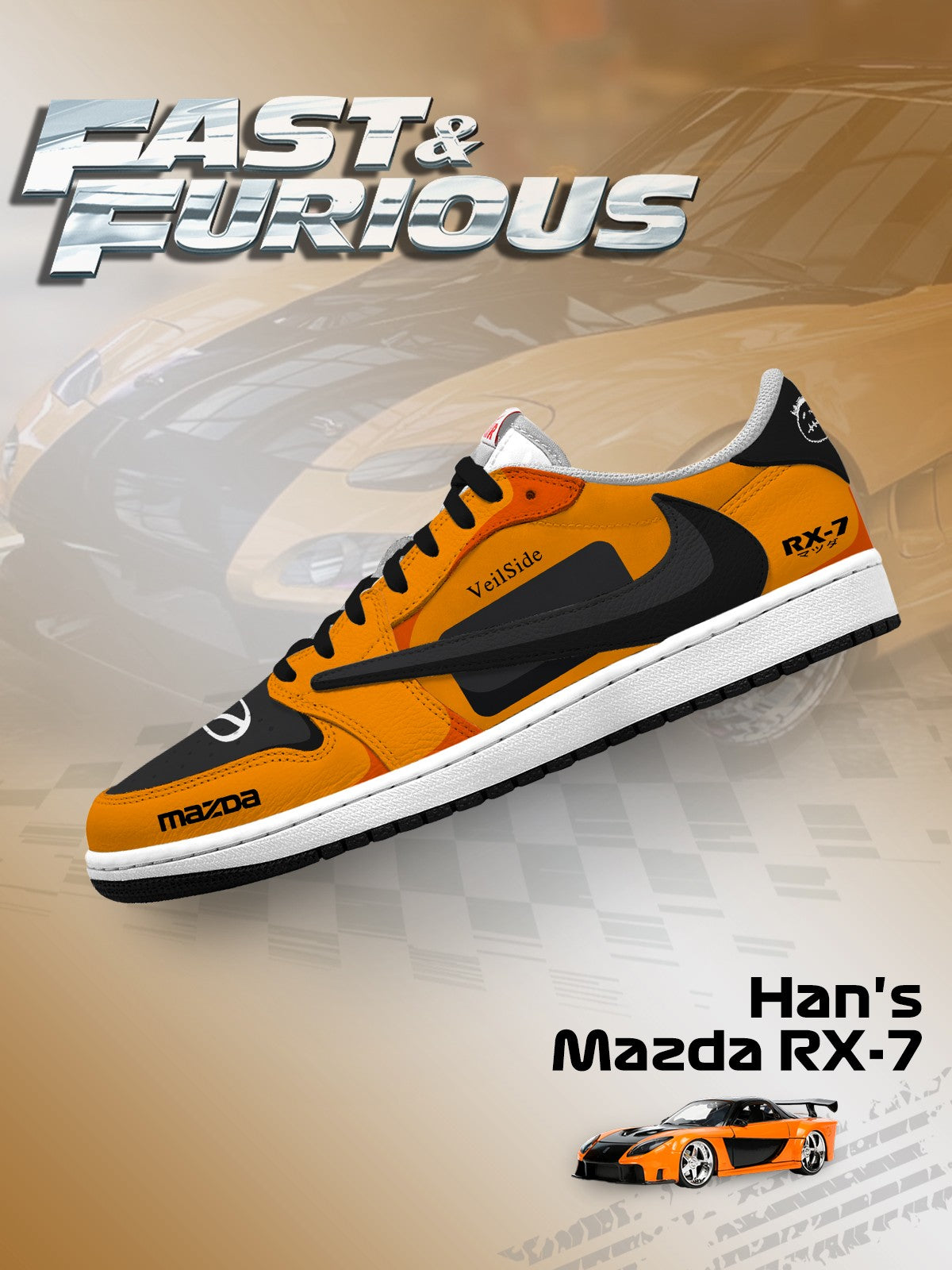 Artisan Custom Han's RX-7 V.1 Galaxy-Swirl Low Sneakers With Digital ...