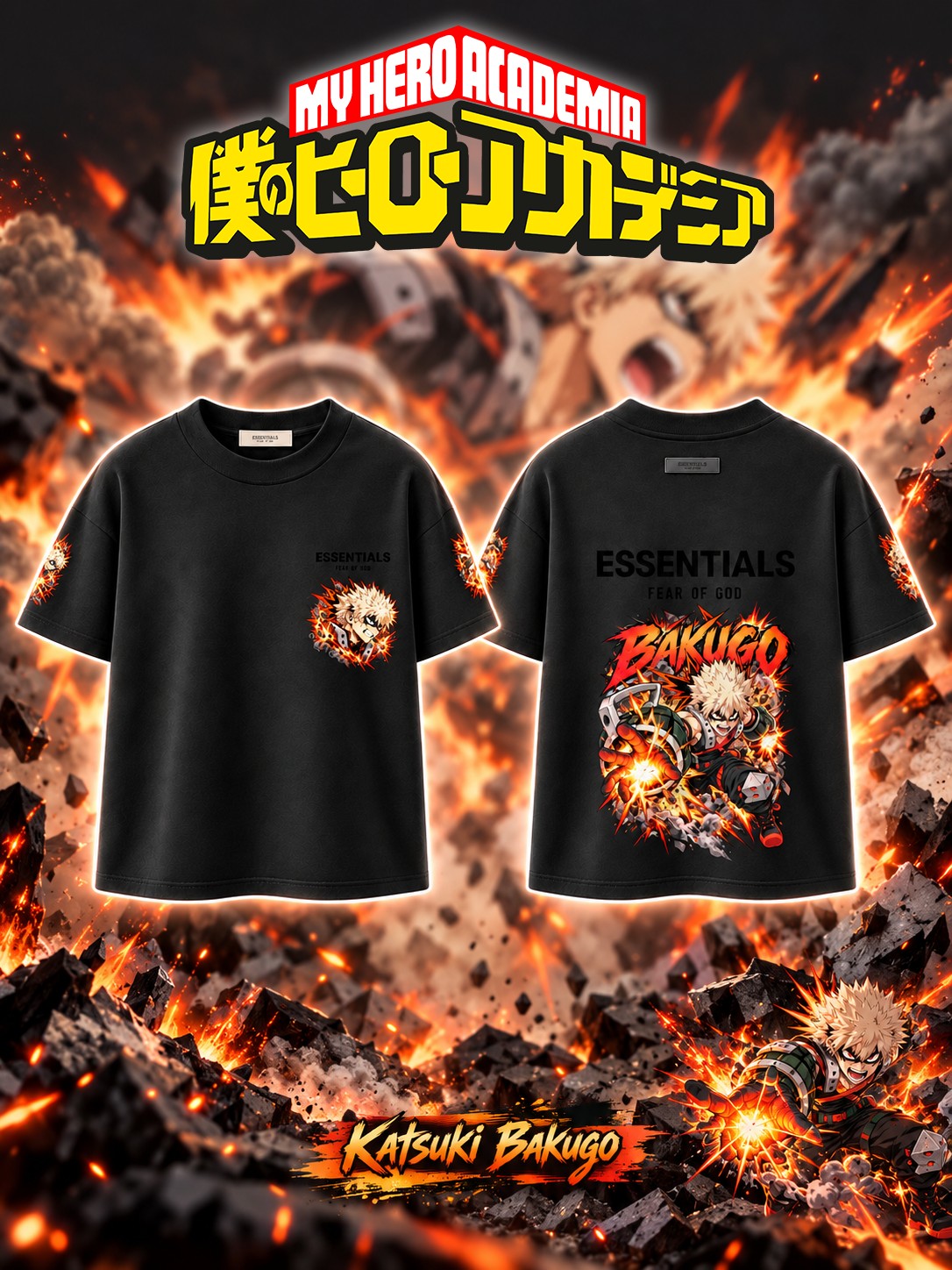 Katsuki Bakugo V.1 Custom Ess. T-Shirt