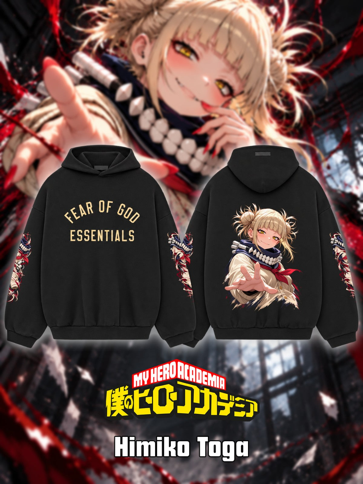 Himiko Toga V.3 Custom Ess. Hoodie