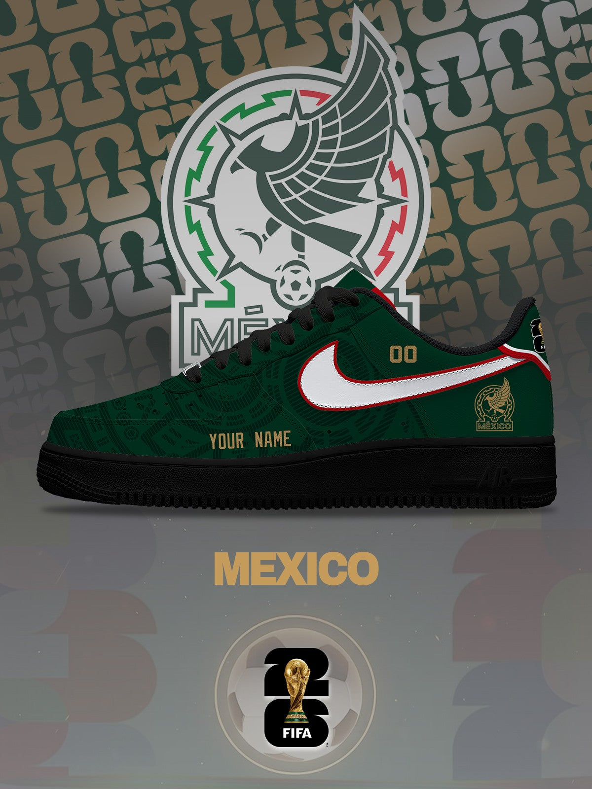 World Cup 2026 Mexico V.1 Custom Air-Style Sneakers
