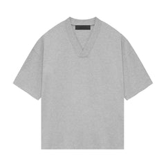 Ess. V Neck T-Shirt 'Light Heather Grey'
