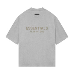Ess. V Neck T-Shirt 'Light Heather Grey'