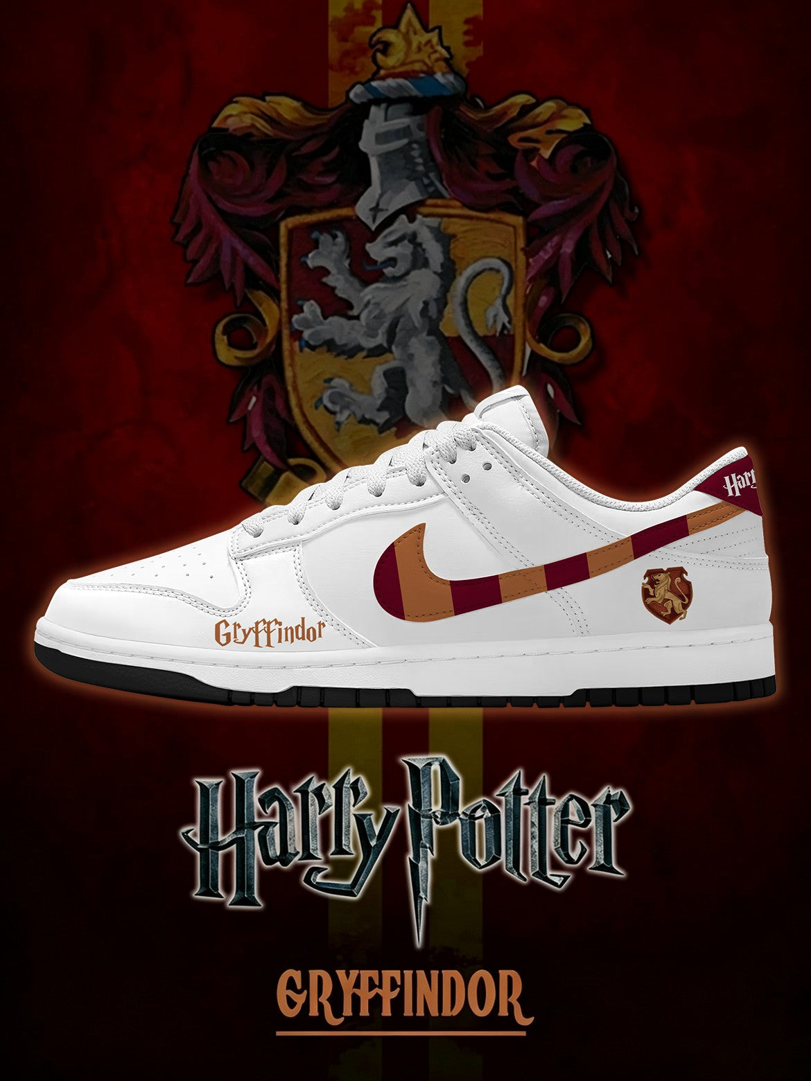 Hogwarts Gryffindor House White V.1 Custom SB-Style Sneakers