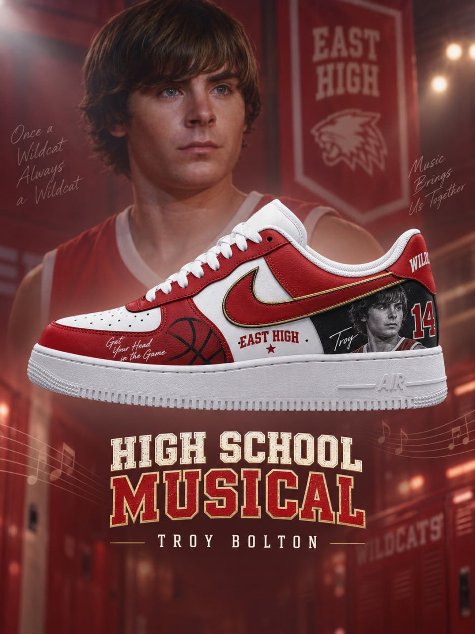 Troy Bolton V.1 Custom Air-Style Sneakers