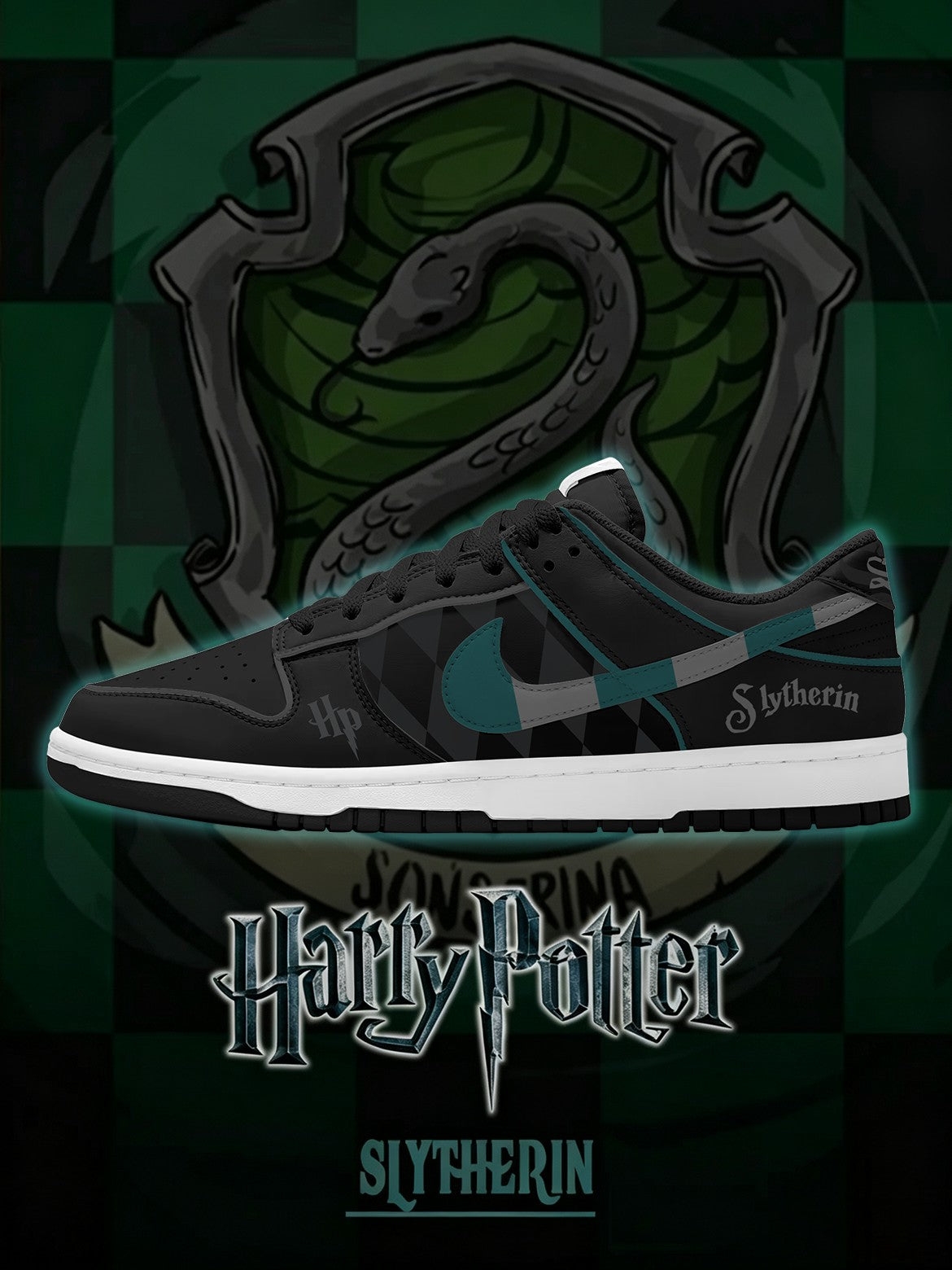 Hogwarts Slytherin House V.3 Custom SB-Style Sneakers