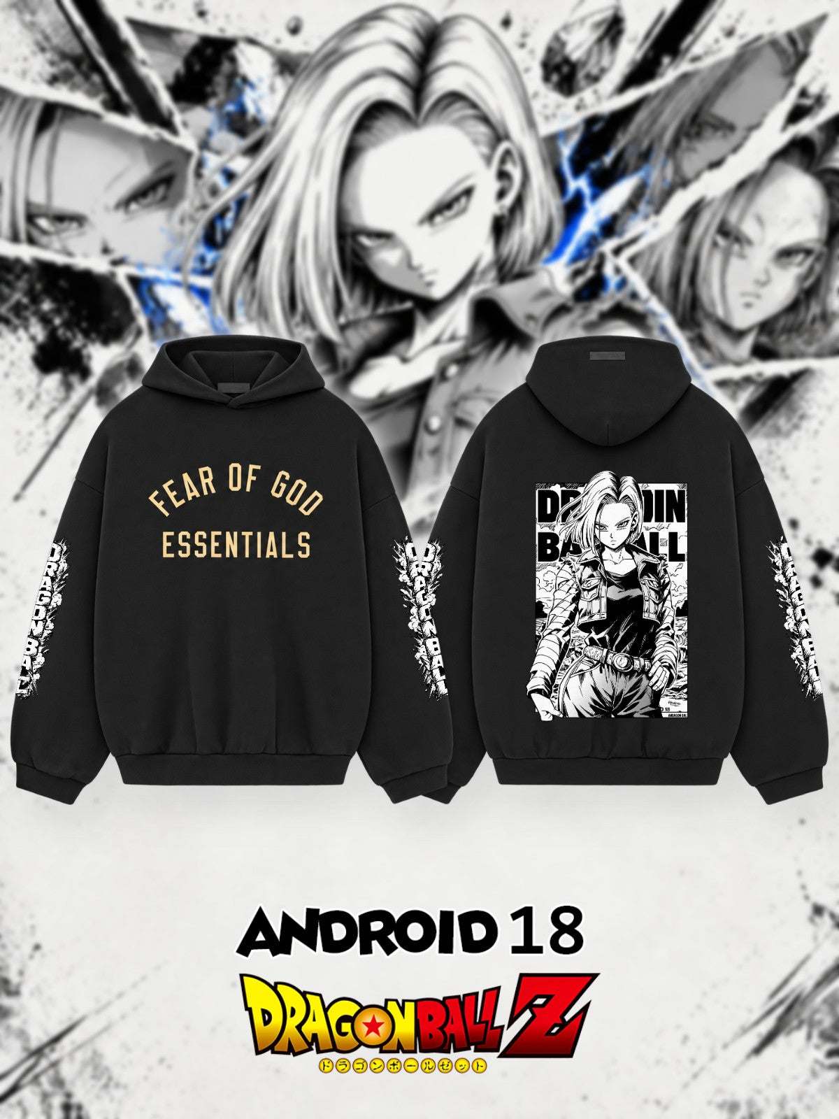 Android 18 V.1 Custom Ess. Hoodie
