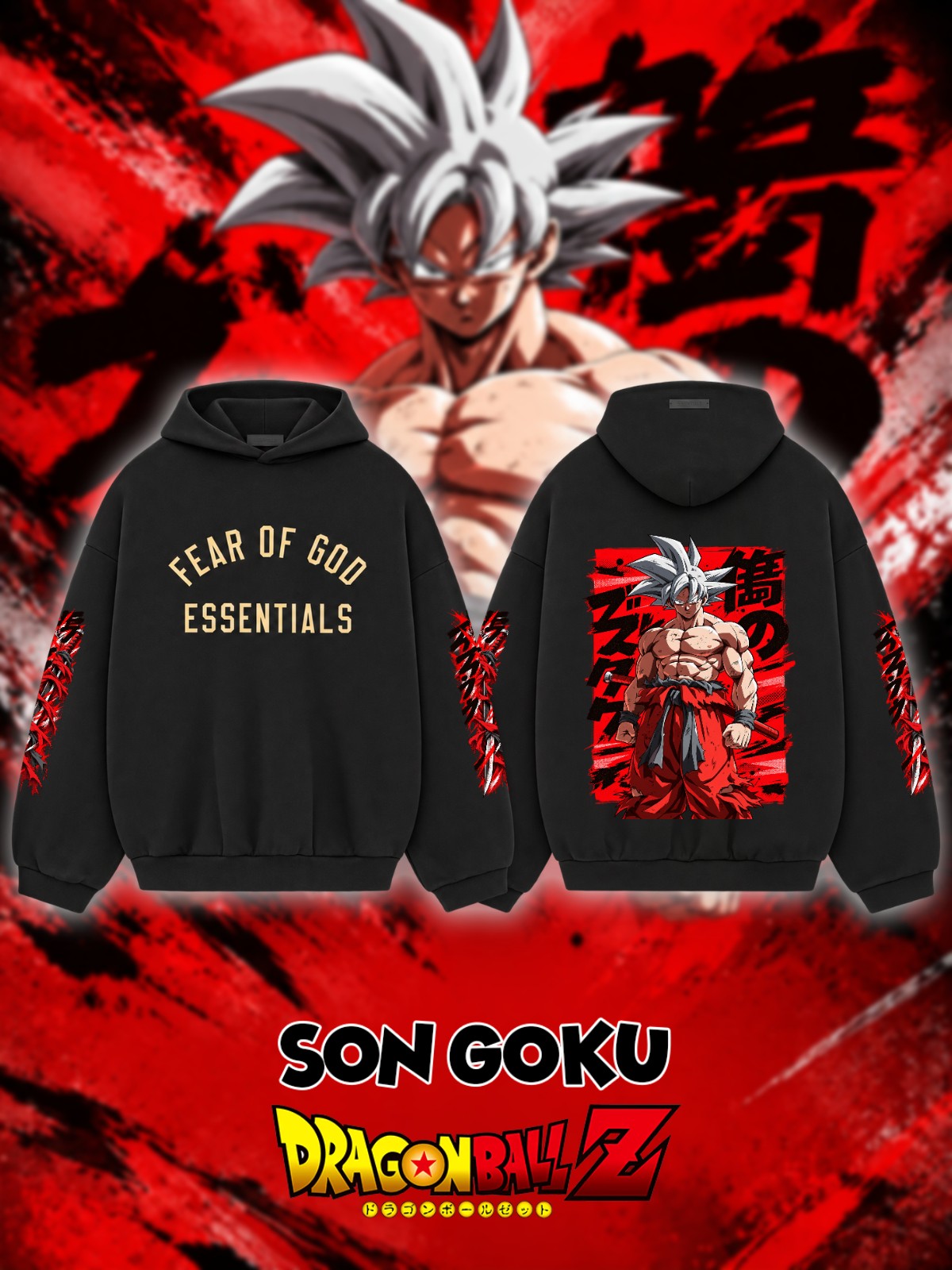 Son Goku V.1 Custom Ess. Hoodie