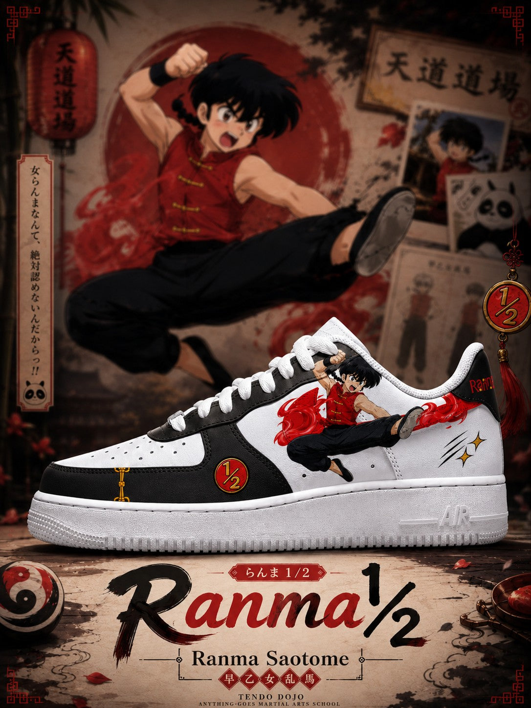Ranma Saotome V.1 Custom Air-Style Sneakers