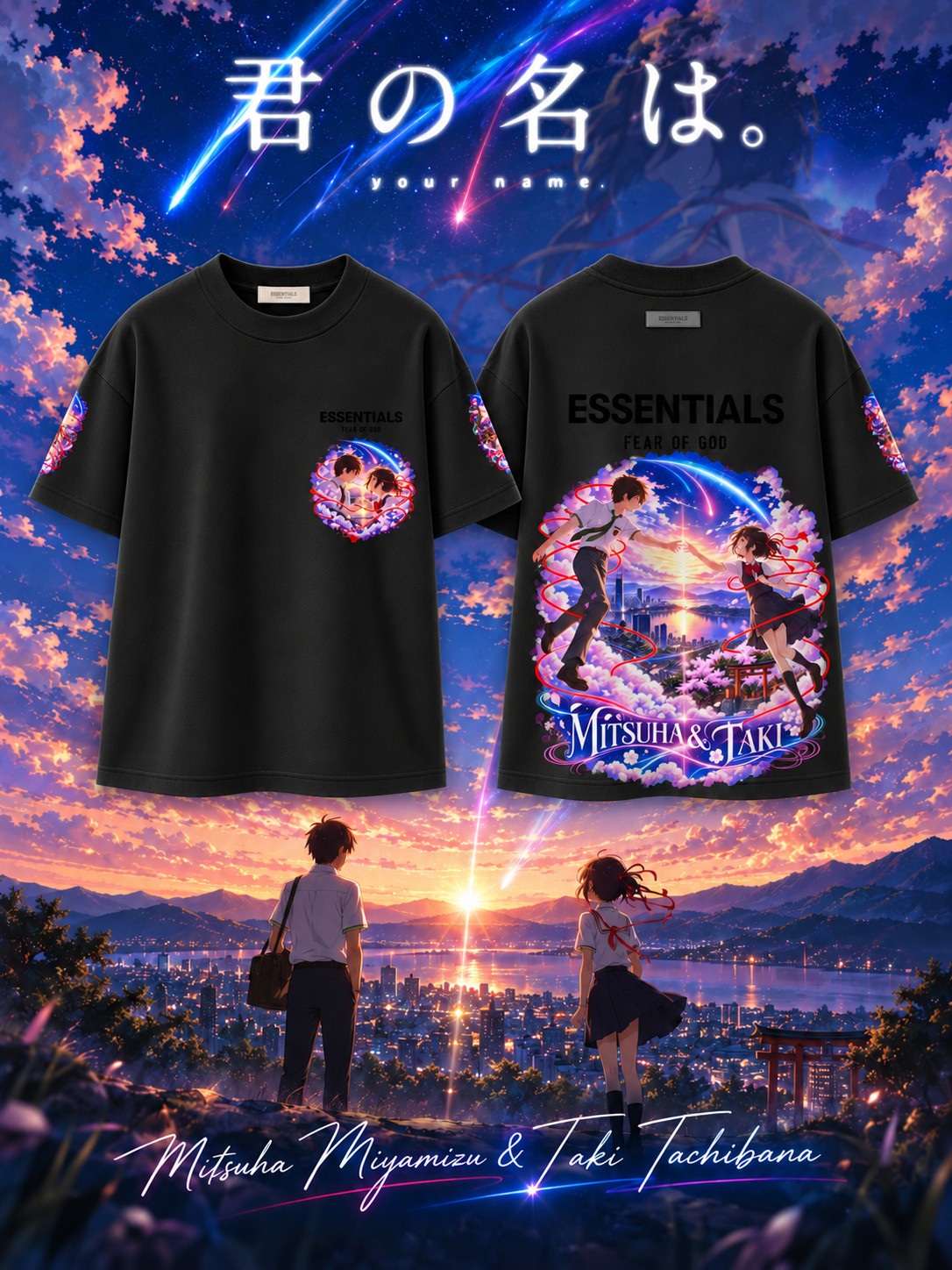 Taki and Mitsuha V.1 Custom Ess. T-Shirt