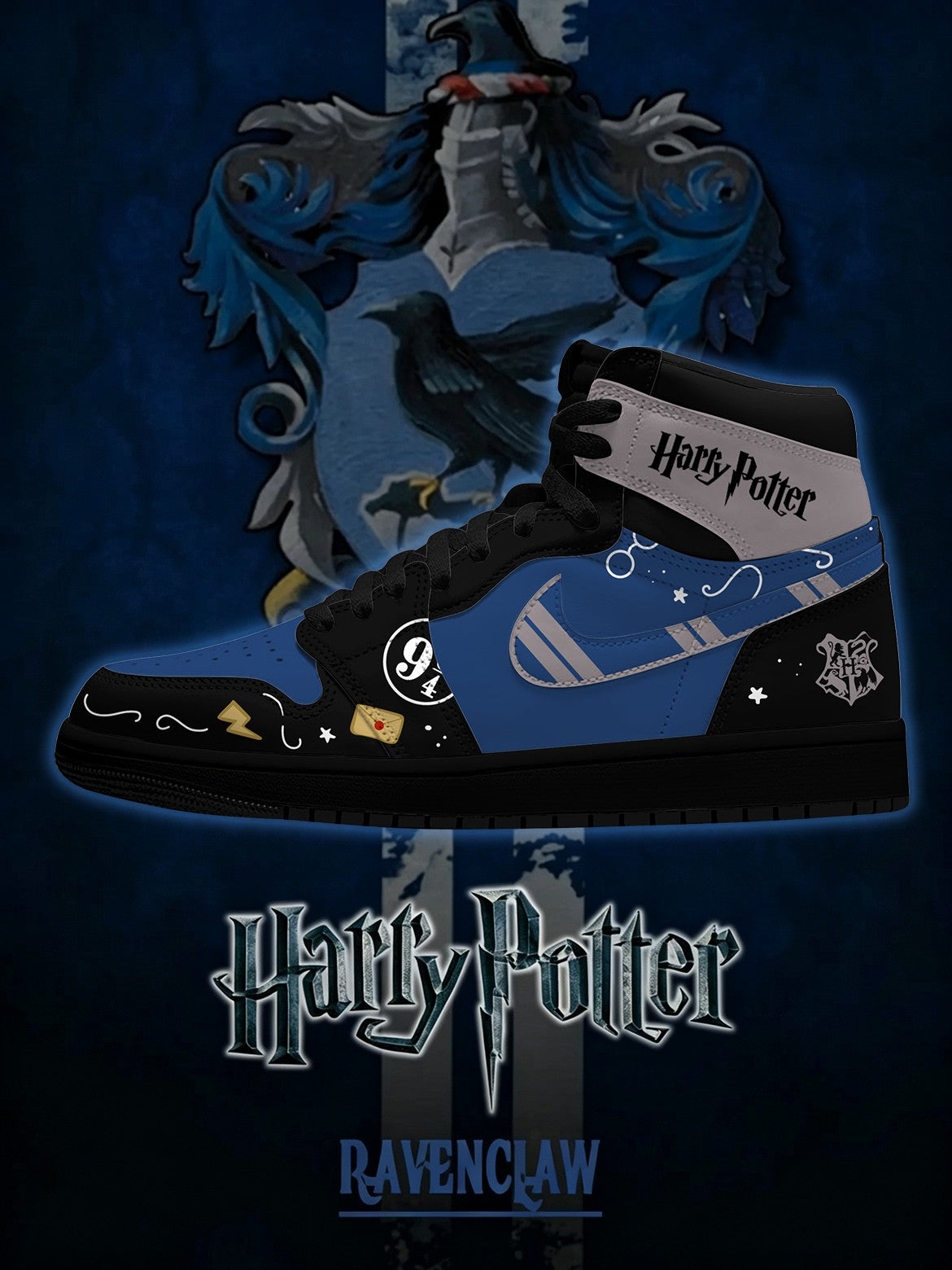 Hogwarts Ravenclaw House V.2 Custom High-Top Sneakers