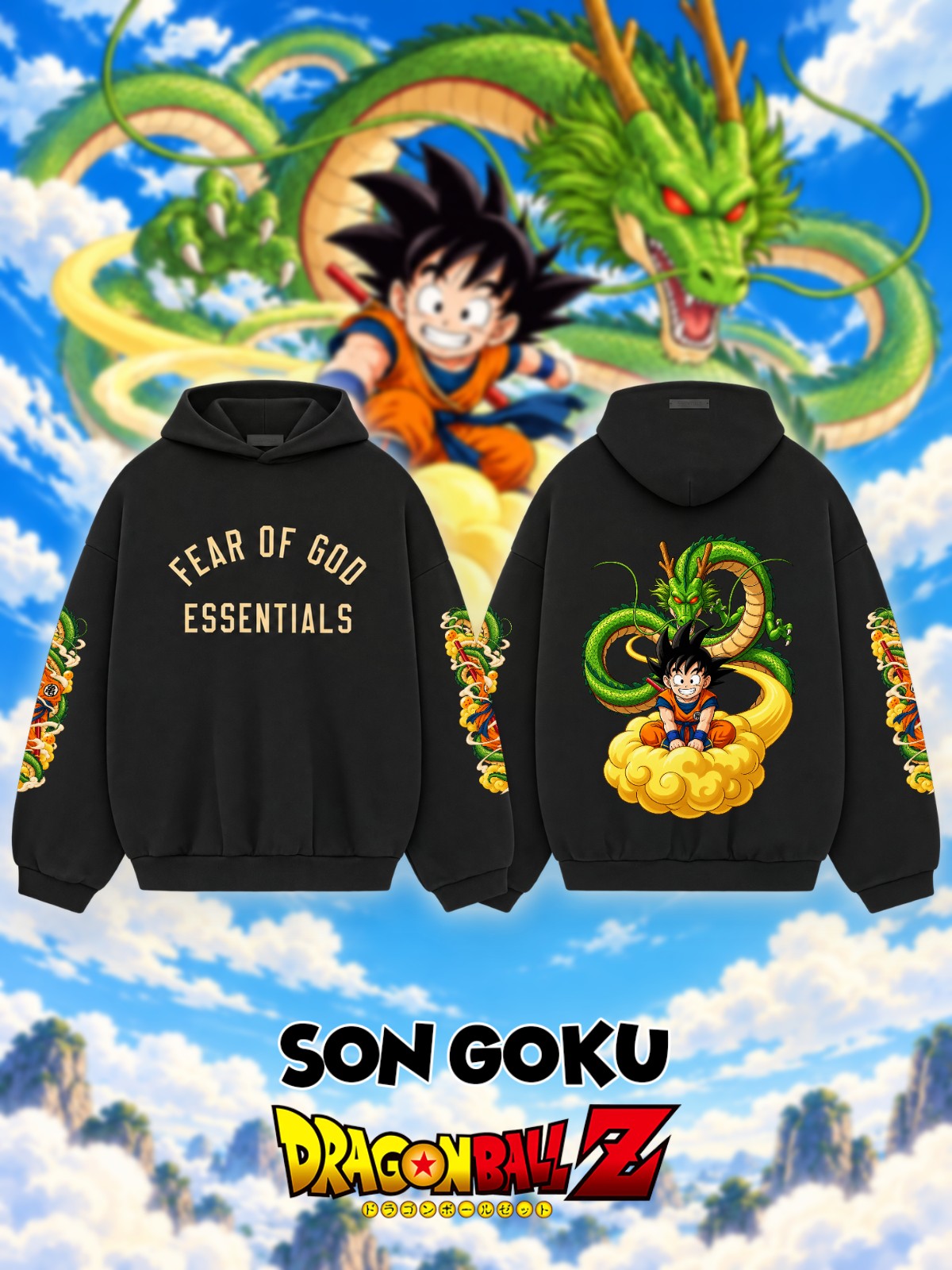 Son Goku V.4 Custom Ess. Hoodie
