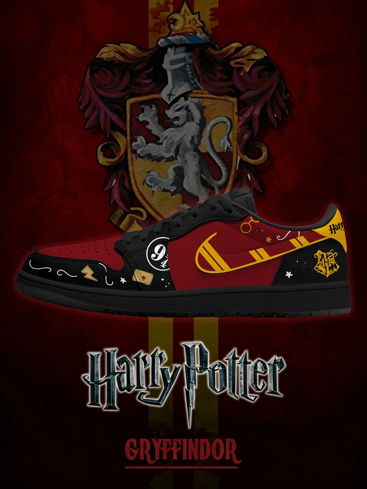 Hogwarts Gryffindor House V.2 Custom Low-Top Court Sneakers