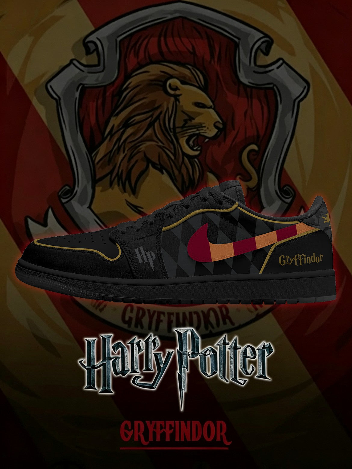 Hogwarts Gryffindor House V.3 Custom Low-Top Court Sneakers