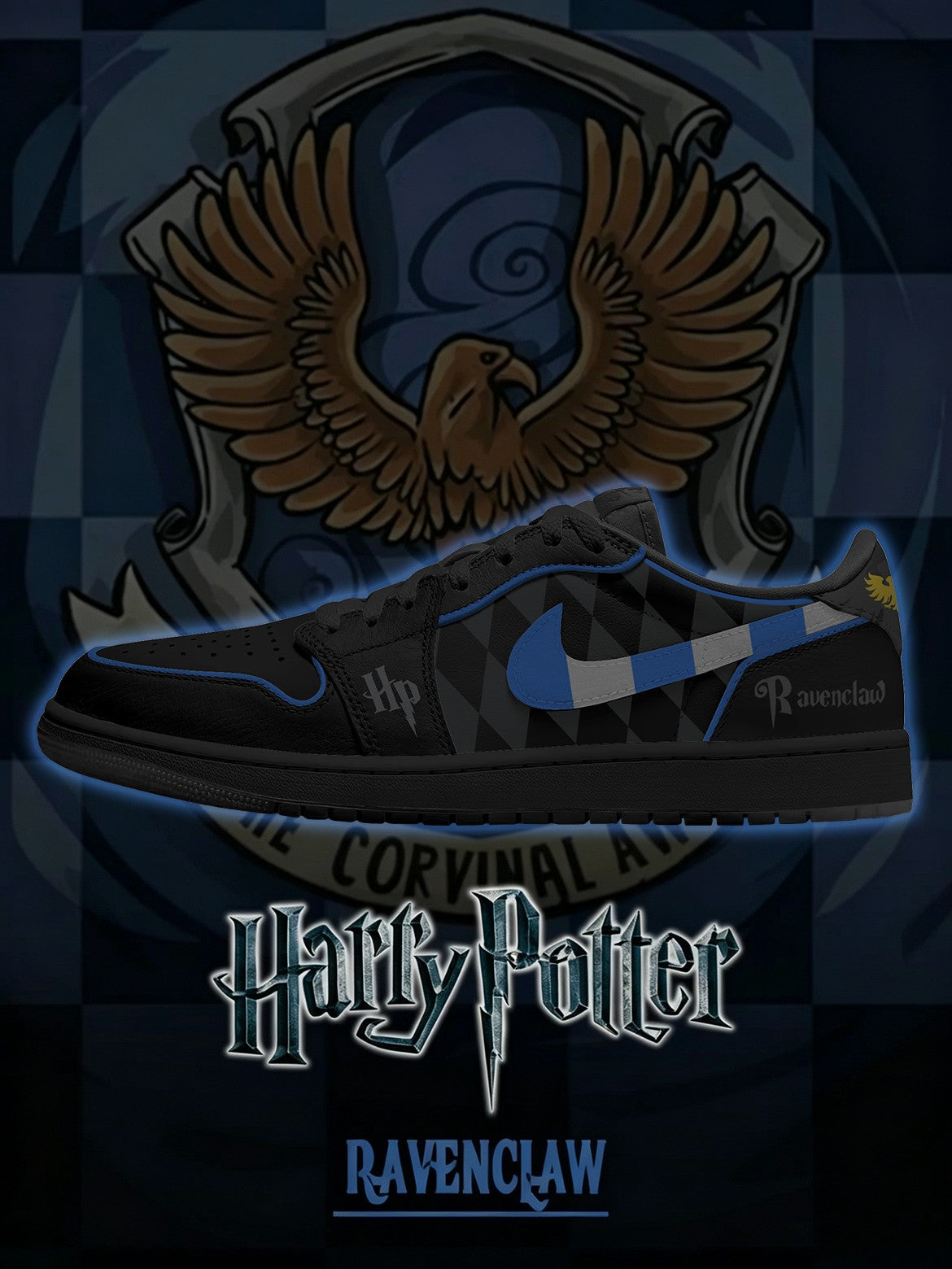 Hogwarts Ravenclaw House V.3 Custom Low-Top Court Sneakers