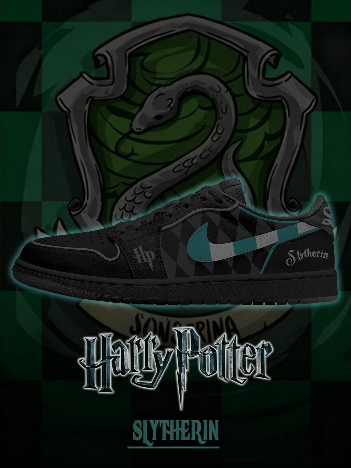 Hogwarts Slytherin House V.3 Custom Low-Top Court Sneakers