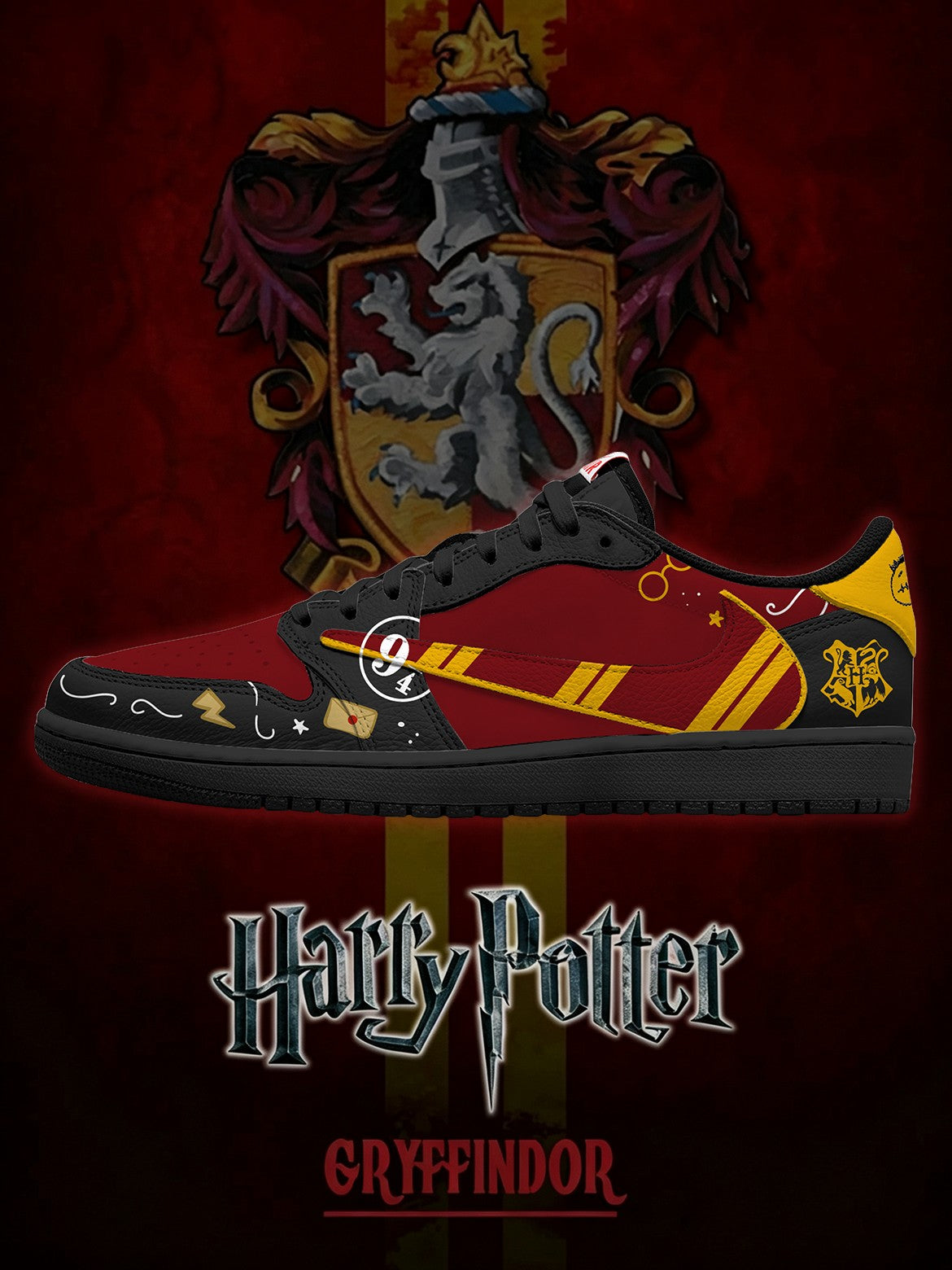 Hogwarts Gryffindor House V.2 Custom TS Low Sneakers