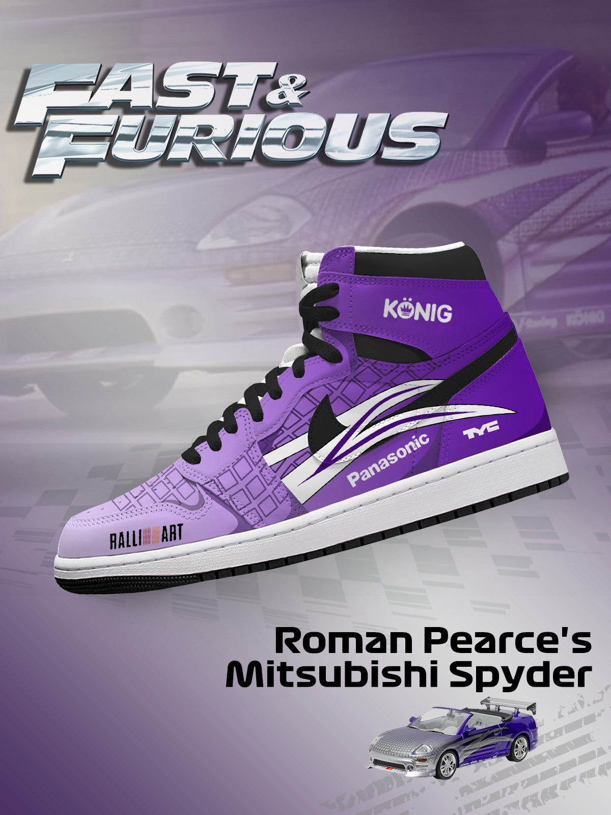 Baskets montantes personnalisées Spyder V.1 de Roman Pearce