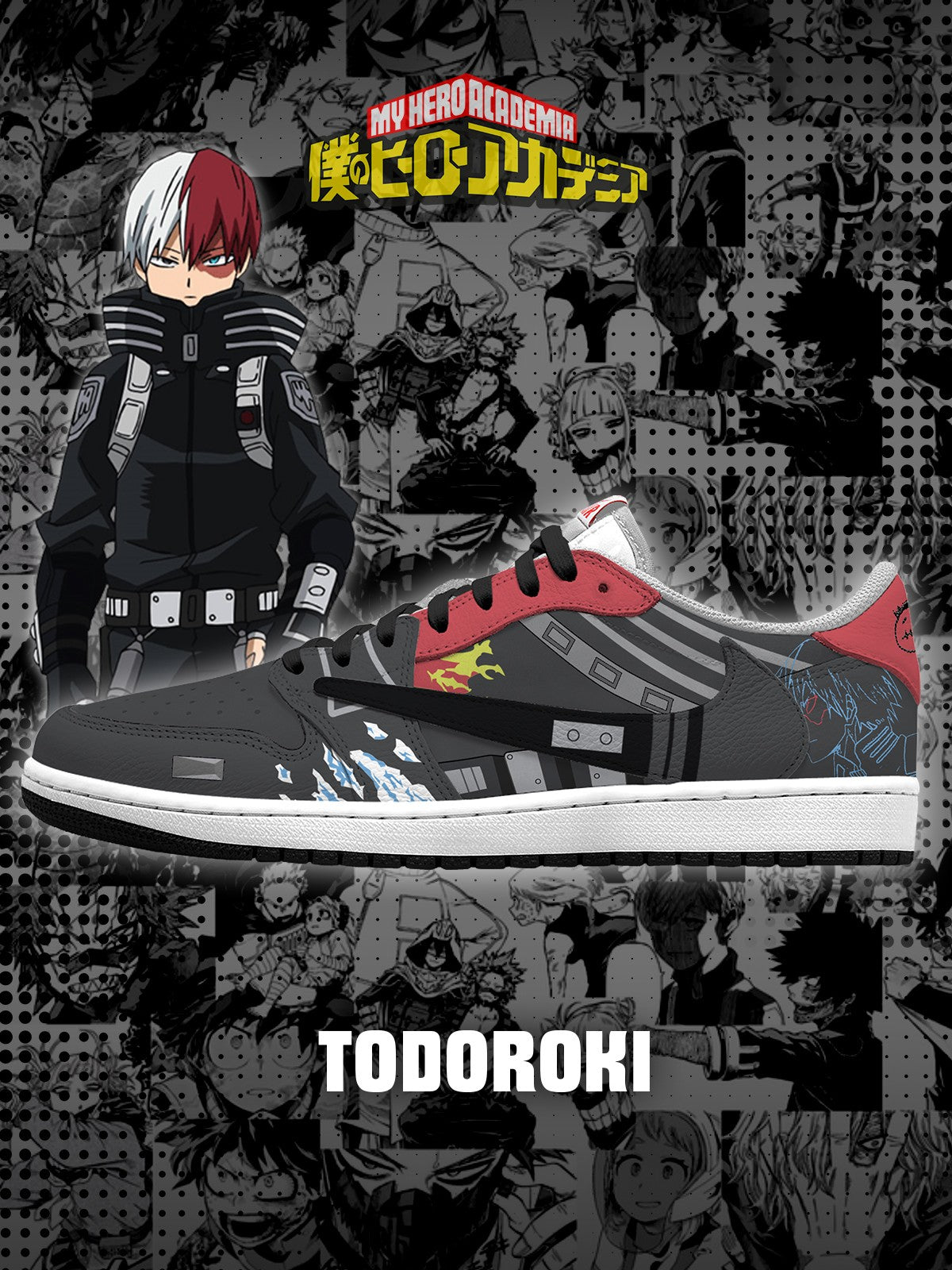 Shoto Todoroki V.1 Custom TS Niedrige Turnschuhe