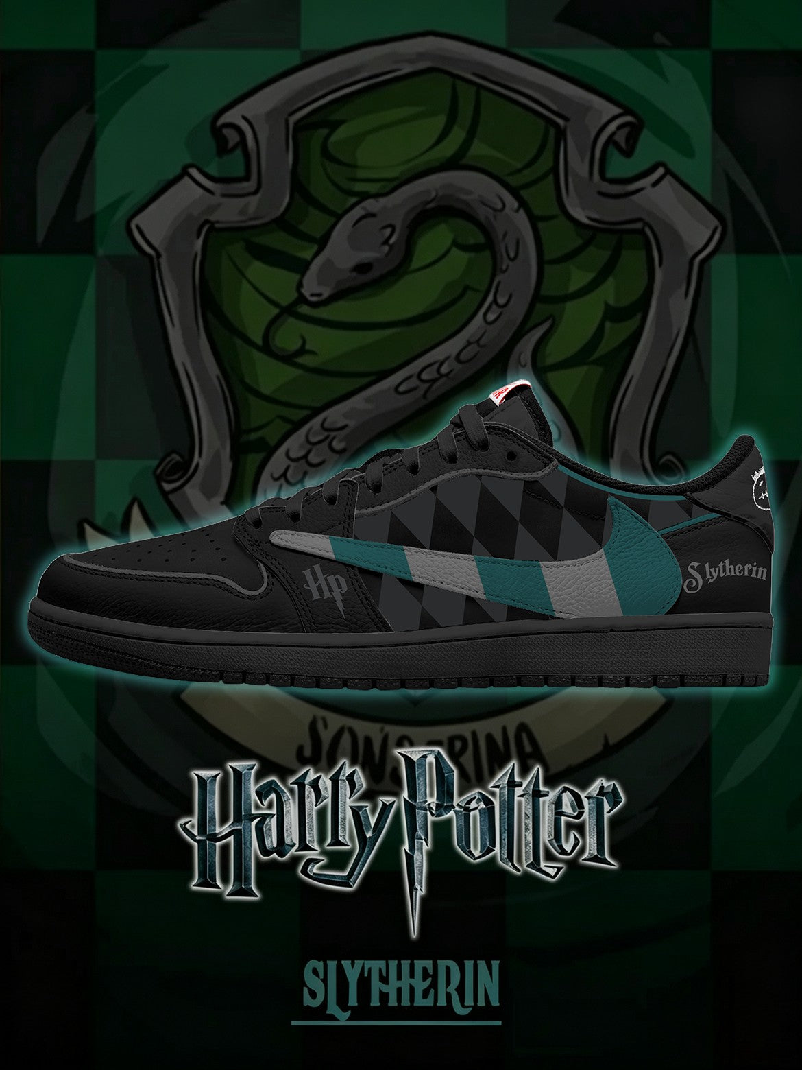 Hogwarts Slytherin House V.3 Custom TS Low Sneakers