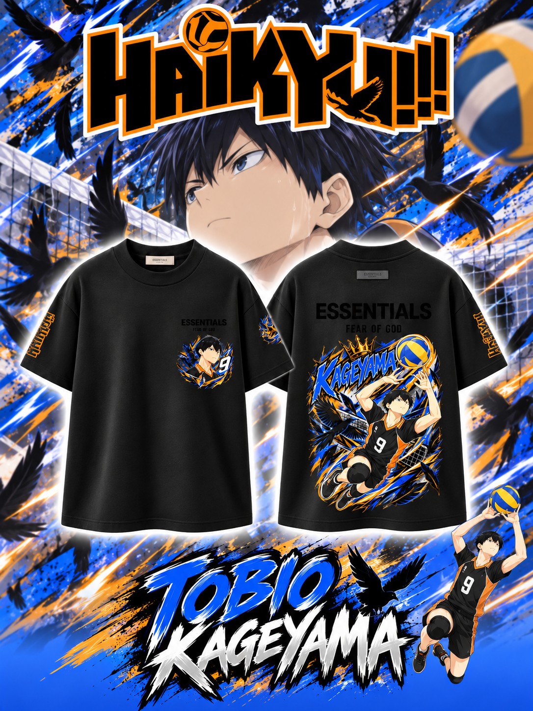 Tobio Kageyama V.1 Custom Ess. T-Shirt